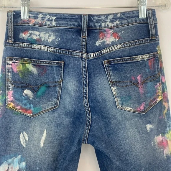 Cotton Denim Paint Splatter Art - Picture 9 of 16